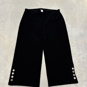 Chico’s travelers pull on wide leg culotte pants with button hem detail 16/18